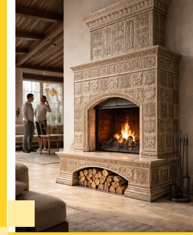 Купить изразцовый камин в Беслане от 253150 р. | ЭриданБсл