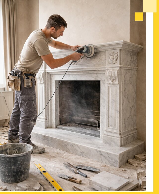 Изготовление и установка мраморных каминов в Беслане под ключ