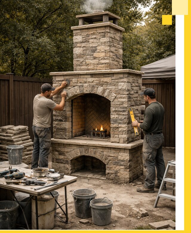 Проектирование и установка уличных каминов в Беслане