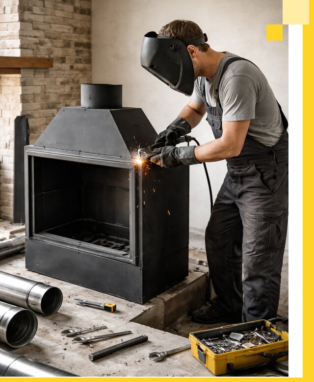 Продажа и установка металлических каминов в Беслане под ключ