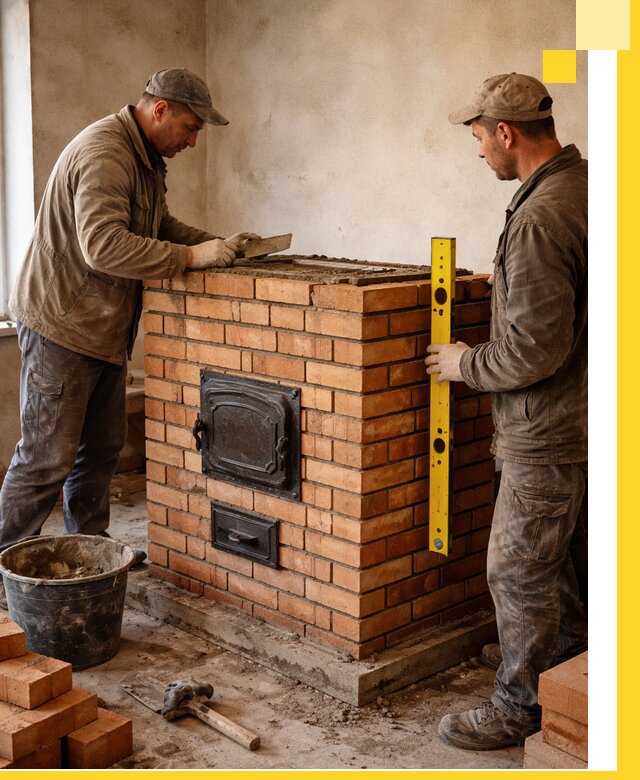 Отопительные печи под ключ в Беслане, установка и сборка