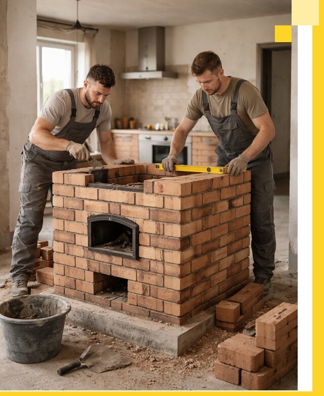 Установка и монтаж печей в частном доме в Беслане под ключ