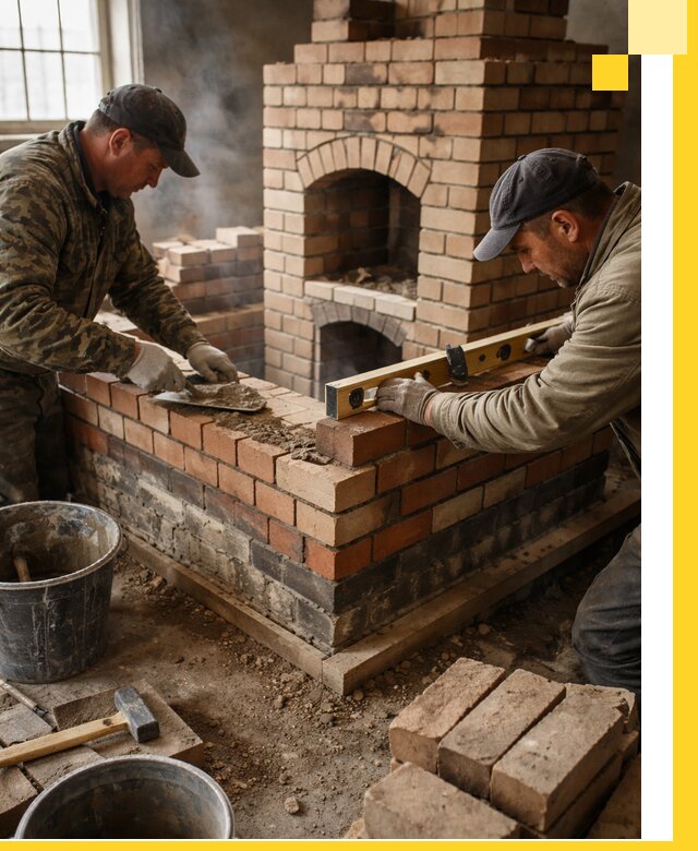 Изготовление и монтаж печей и каминов из кирпича в Беслане