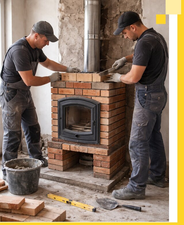 Монтаж печи камина под ключ в Беслане с гарантией и пусконаладкой