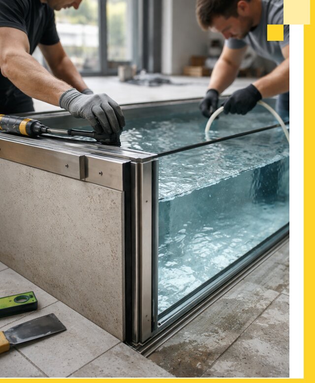 Проектирование и монтаж стеклянных бассейнов в Беслане