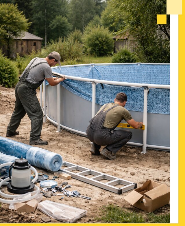 Установка и монтаж каркасных бассейнов в Беслане под ключ