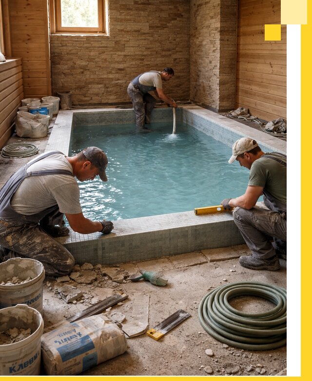 Проектирование и строительство бассейнов для бани в Беслане