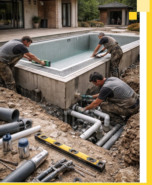 Строительство переливных бассейнов в Беслане под ключ