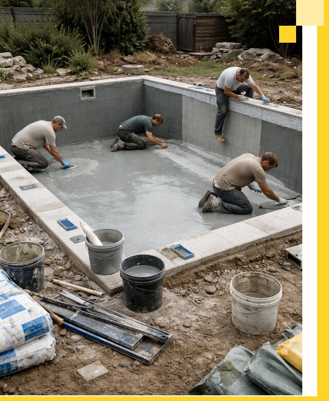 Изготовление и монтаж чаши бассейна под ключ в Беслане