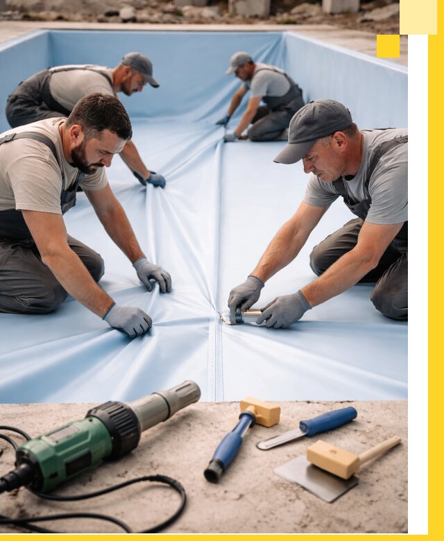 ПВХ пленка для бассейнов с монтажом и гарантией в Беслане