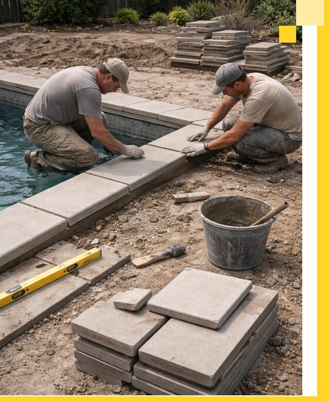 Установка и изготовление копингового камня для бассейнов в Беслане