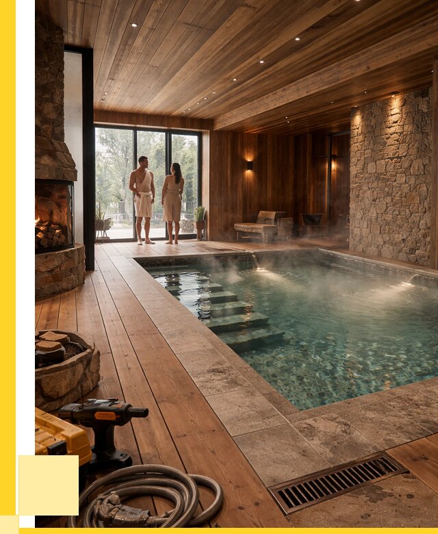 Проекты бань с бассейном под ключ в Беслане от 75945 р., ЭриданБсл