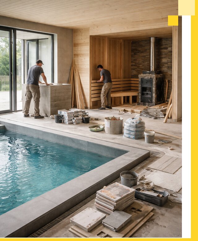 Проектирование и строительство бань с бассейном в Беслане