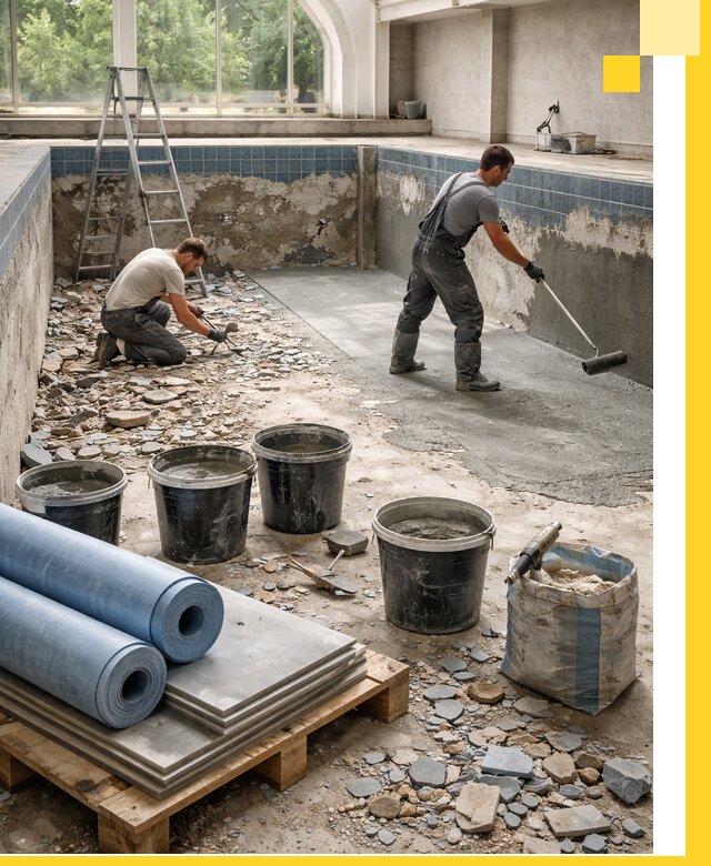 Реконструкция бассейнов в Беслане: ремонт, гидроизоляция