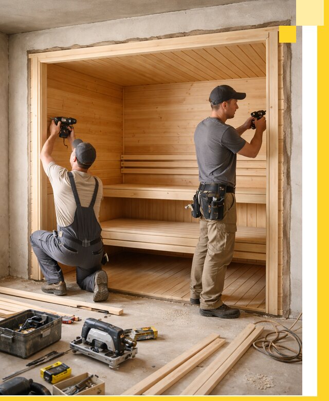 Монтаж саун под ключ в Беслане — проектирование и установка