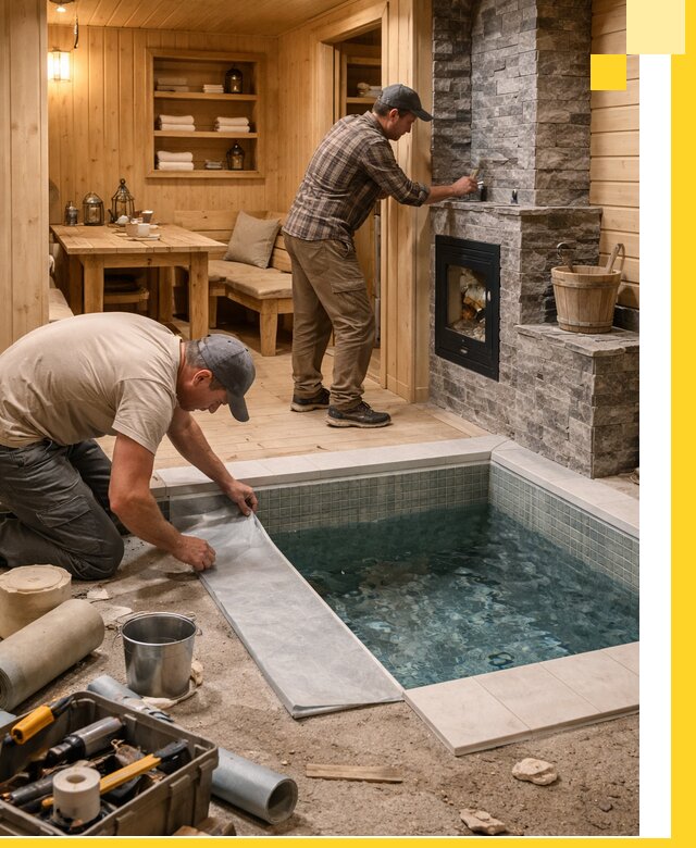 Строительство бань с комнатой отдыха под ключ в Беслане