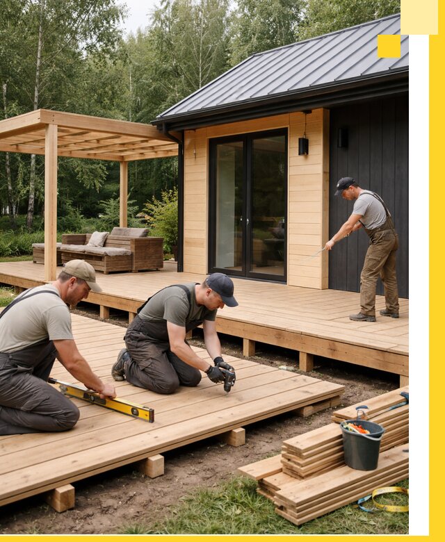 Строительство бань с террасой и бассейном под ключ в Беслане