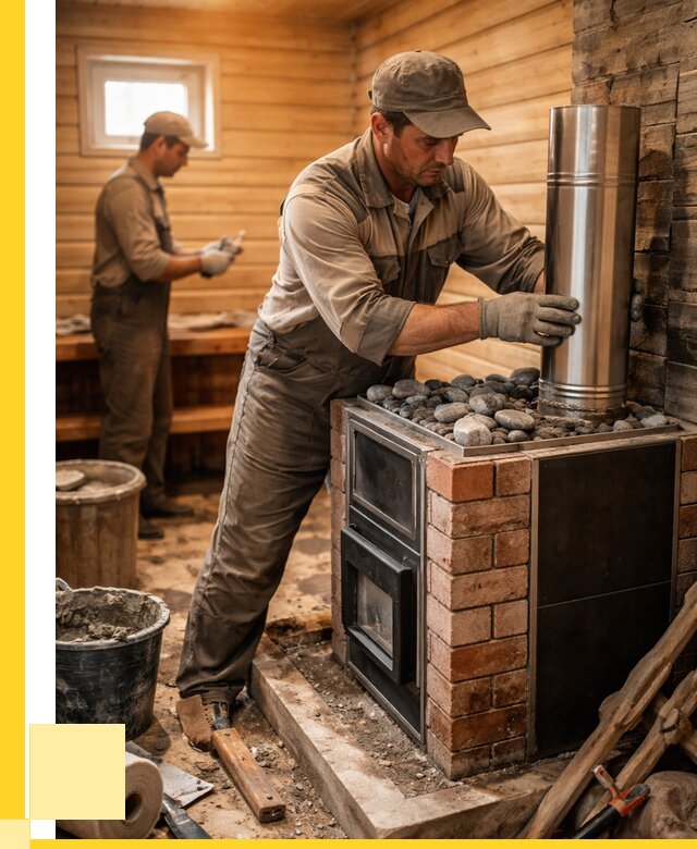 Монтаж печи в бане под ключ в Беслане от 20252 р. | ЭриданБсл