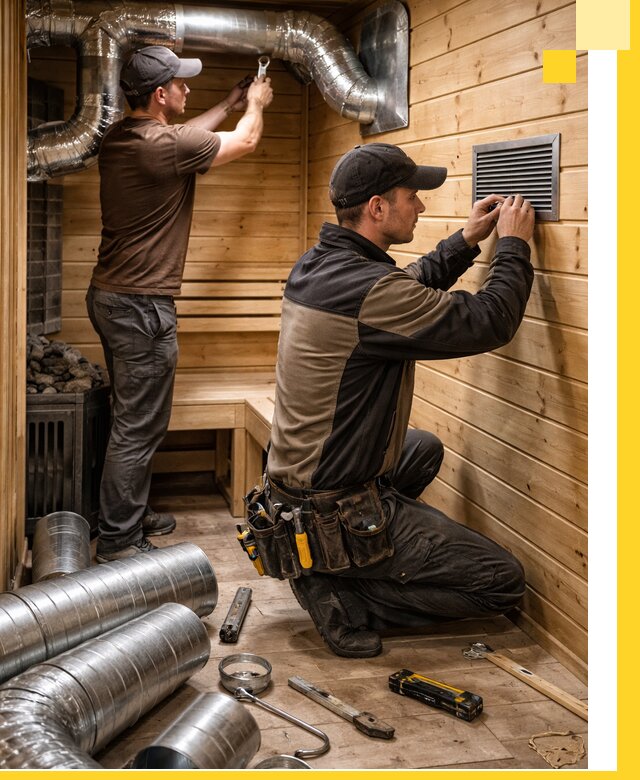 Проектирование и монтаж вентиляции бани в Беслане под ключ