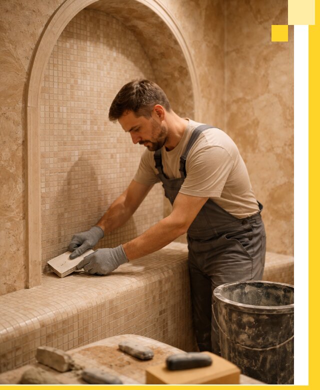 Профессиональная отделка хамамов с мозаикой под ключ в Беслане