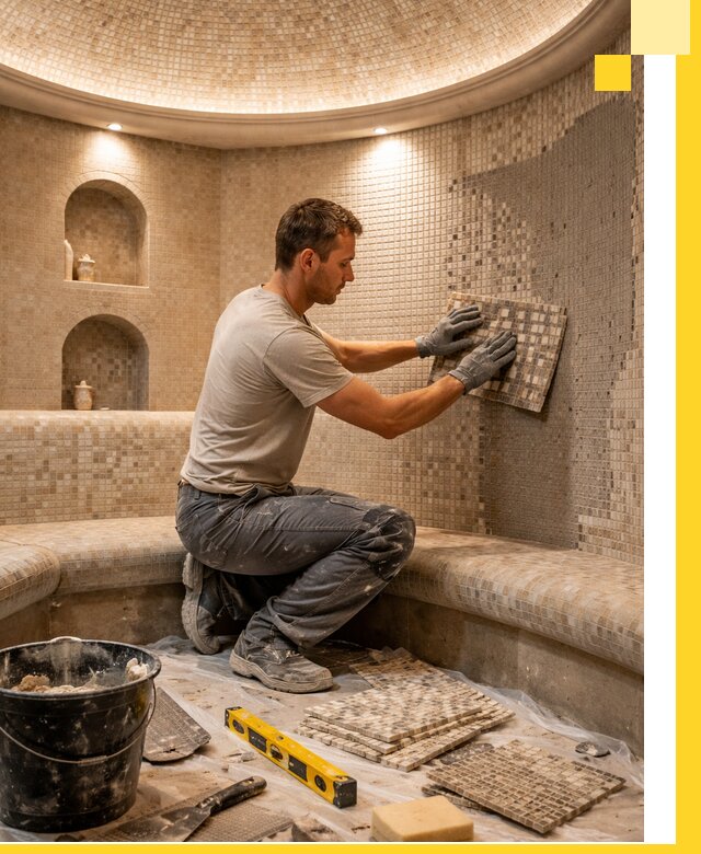 Устройство и монтаж домашнего хамама под ключ в Беслане