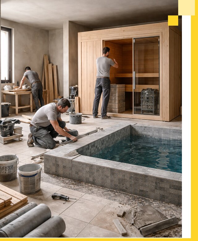 SPA зоны под ключ с бассейном сауной и печью в Беслане